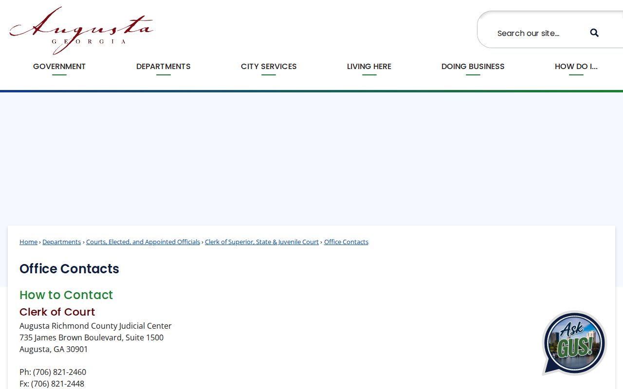 Richmond County clerk criminal court contact options