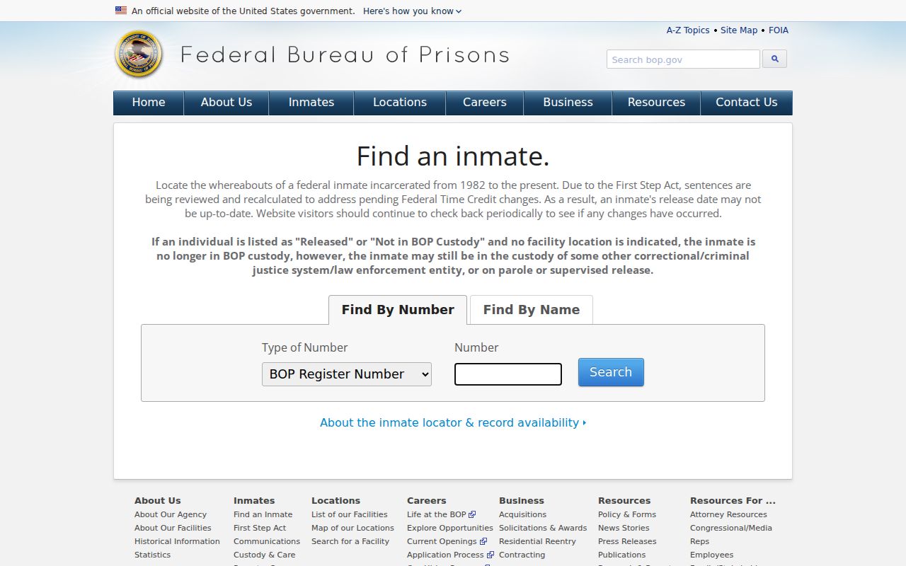 Federal inmate locator for custody outside Richmond County arrest records