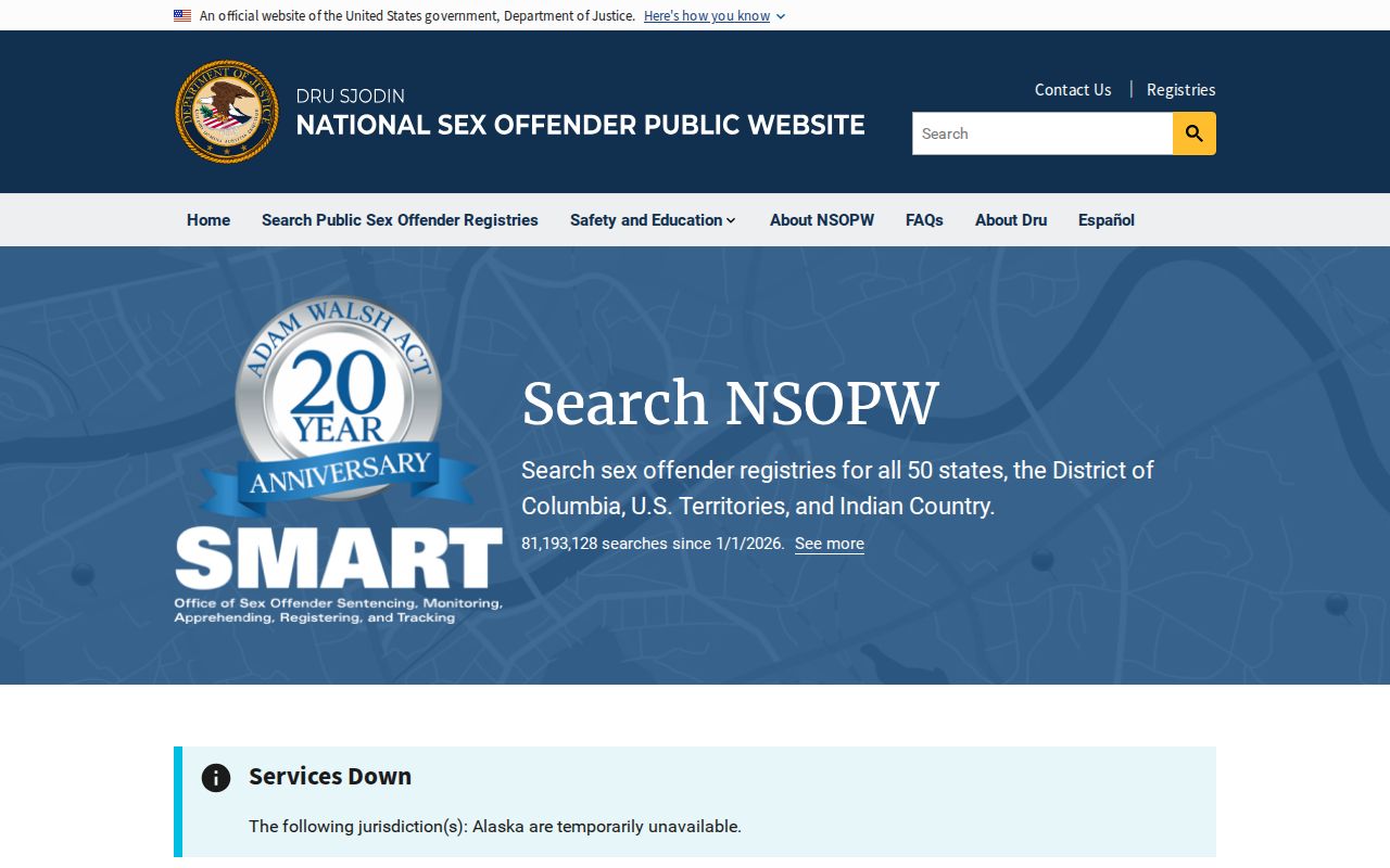 NSOPW national search used with a Richmond County sex offender lookup
